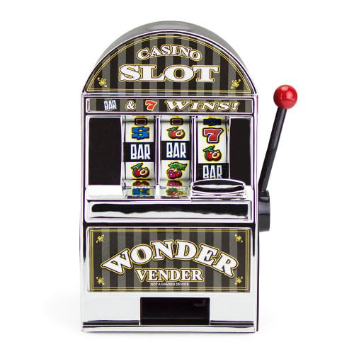 Trademark Burning 7s Slot Machine Bank with Spinning Reels 